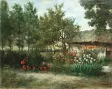 Michael Ruppe, Garden scene, oil on canvas
