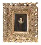 Dutch School, Portrait of a boy, half-length, oil on copper