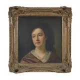 Nathaniel Hone R.A., Portrait of a lady, bust-length, oil on canvas, a fragment