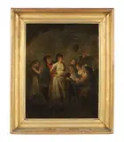 Figures in an interior by English School, oil on panel, offered Jul 2017