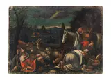 The Annunciation to the Shepherds by called Jacopo Bassano Jacopo da Ponte, oil on canvas laid down on board, offered Jul 2017
