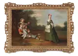 Philippe Mercier, Figures in a landscape, oil on canvas
