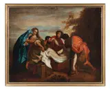called Titian Tiziano Vecellio, The Deposition, oil on canvas