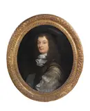 John Michael Wright, Portrait of a gentleman, said to be Sir Thomas Catesby, half-length,, oil on canvas, oval