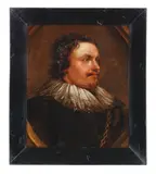 Sir Anthony Van Dyck, Portrait of a gentleman, within a painted oval, oil on canvas