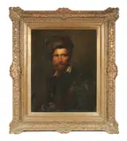 Sir Anthony Van Dyck, Portrait of a gentleman with a fur hat, oil on canvas