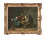 Card players in an interior by David Teniers the Younger, oil on panel, sold Jul 2017