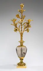 Französisch, Bergkristall, geschliffen; Bronze, feuervergoldet, 119,5 cm (47 in.)
