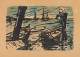 Emil Nolde, Boote, 1907, Farblithographie auf Papier