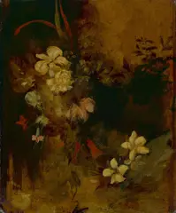 Blumenstudie by Franz von Lenbach, Öl auf Pappe, sold May 2017