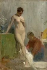 Deutsch, um 1890, Fußwaschung, Öl auf Leinwand