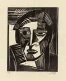 Kopf by Karl Schmidt-Rottluff, 1919, Holzschnitt auf Papier, sold Jun 2017