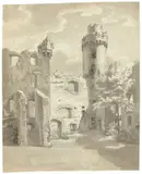 Ernst Fries, Hof der Burgruine Auerbach a.d. Bergstraße