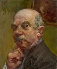 Selbstbildnis by Ludwig Meidner, Um 1950, Öl auf Holz, sold Nov 2019