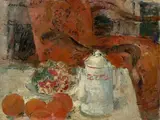 Stillleben in Rot by Rajmund Kanelba, Öl auf Leinwand, sold Nov 2019