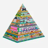 Erik Parker, Future, 2020, screenprint in colors on wood panel