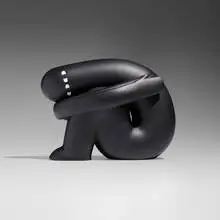 LY, Confused LUV (Small), 2022, hand-painted bronze