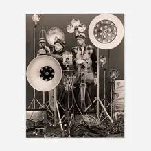 O. Winston Link, O. Winston Link and George Thom with Part of Equipment Used in Making Night Scenes with Synchronizer Flash, New York, gelatin silver print