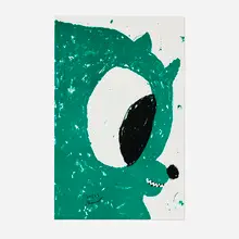 Nicolas (Green) by Szabolcs Bozó, 2020, lithograph in colors, offered Dec 2024