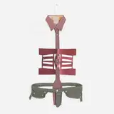 Matt Keegan, Just My Size (Toilet), 2016, artist's clothes, wire hanger, powder-coated screw, ink-jet print, mounted oil painting