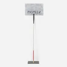 Ian Anüll, Produkt-Braille, 1987, iron, aluminum, acrylic, rubber