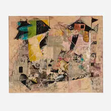 Paul Ninas, 3 Fishes, 1955, mixed media on paper