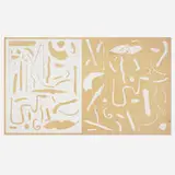 Analia Saban, Raw to Finished (Ready-Made Brushstrokes by Cezanne, Chagall, Jawlensky, Kandinsky, de Kooning, Matisse, Miró, Pollock, Twombly, and Van Gogh), 2005, graphite with painted canvas collage on wood