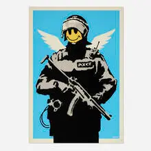 Flying Copper by Banksy, 2003, screenprint in colors, offered Oct 2024