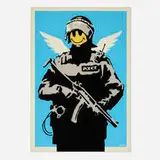 Flying Copper by Banksy, 2003, screenprint in colors, offered Oct 2024