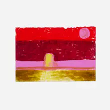Alex Foxton, Piers Study (Cadmium Red), 2023, oil on paper