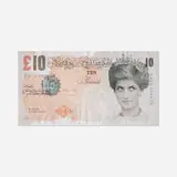 Banksy, Di-Faced Tenner, 10 GBP Note, 2004, offset lithograph in colors