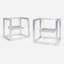 Ro & Lu, Aluminum Rauschenberg armchairs, pair, 2011, aluminum, acrylic, steel