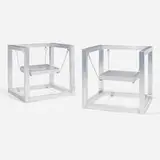 Ro & Lu, Aluminum Rauschenberg armchairs, pair, 2011, aluminum, acrylic, steel