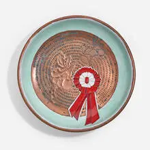 Rare Shippo bowl (from the Enamel collection) by Hella Jongerius, 2007, copper, enamel, offered Sep 2024