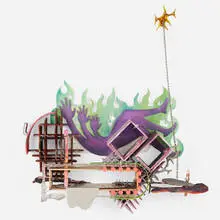 Toomas Toomepuu, Radiated Men Will Eat the Flesh of Radiated Men, 2021, plastic, aluminum, steel, found objects, glass, enamel, acrylic