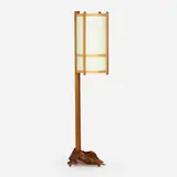 George Nakashima, Special floor lamp, 1972, English walnut, holly, fiberglass