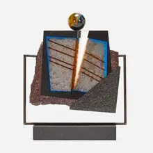William Carlson, Contrapuntal, 1996, granite, glass, steel