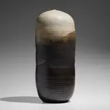 Untitled (with rattle) by Toshiko Takaezu, c. 1978, glazed stoneware, sold Jan 2023