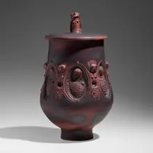 Edwin and Mary Scheier, Covered chalice form, 1993, glazed stoneware
