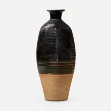Bernard Leach, Vase, c. 1970, tenmoku-glazed stoneware