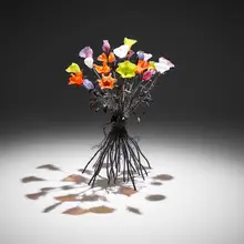 Flo Perkins, Bouquet of Flowers, 1993, hand-blown glass, welded steel, bronze