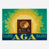 Max Ettler, AGA Radio, c. 1936, lithograph in colors