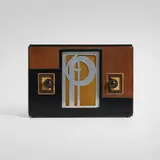 Majestic Radios, Mayfair radio, c. 1935, mahogany veneer, lacquered wood, fabric, aluminum, plastic