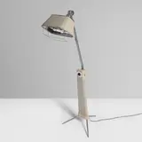 Raymond Loewy, Bimini Mark II health lamp, c. 1958, crackle-lacquered steel, chrome-plated steel, aluminum, plastic