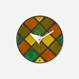 Meridian wall clock, model 7584 by George Nelson & Associates, c. 1965, glazed stoneware, enameled aluminum, brass, sold Aug 2025
