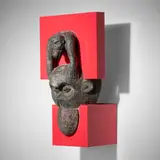 Boolean and African mask (Watchman) by Piergiorgio Robino and Edoardo Trave for Studio Nucleo, 2017, epoxy resin, African mask, sold Aug 2025