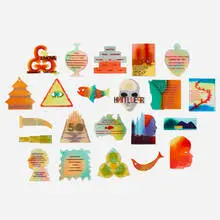 Collection of twenty-two exhibition invitations by Gaetano Pesce, 2018-2024, resin, sold Aug 2025