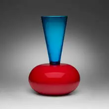 Puzzle vase by Ettore Sottsass, 1994 / 2015, blown glass, sold Aug 2025