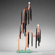 Jonathan Trayte, Orange Foam Cola Moon 2, 2020, foam, polymer compound, nylon flock, crushed glass, reinforced plastic, horsehair, stainless steel