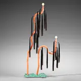 Jonathan Trayte, Orange Foam Cola Moon 2, 2020, foam, polymer compound, nylon flock, crushed glass, reinforced plastic, horsehair, stainless steel